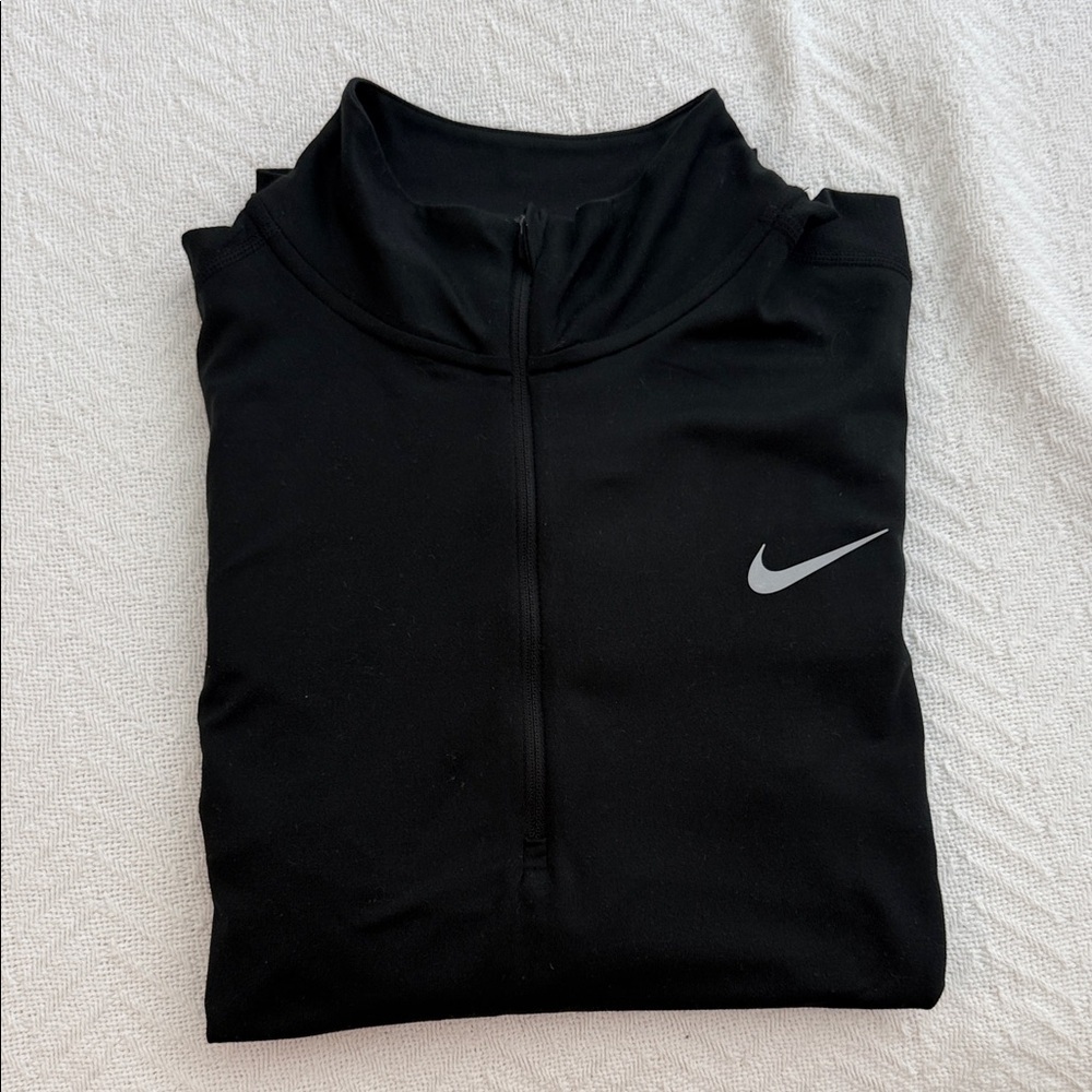 Nike Black Dri-FIT Running Pullover with White Logo